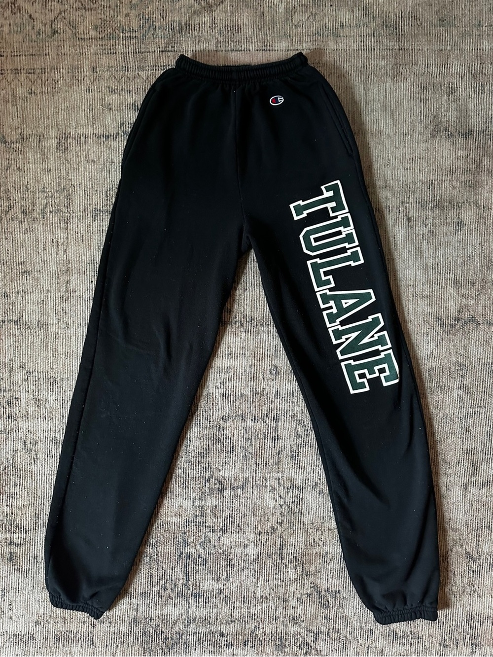 Unisex Champion Black Tulane Logo Sweatpants XS